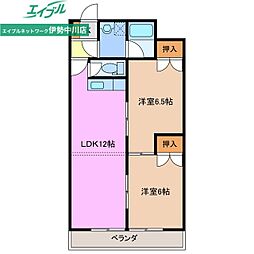 パークビレッジ津 2LDKの間取図画像