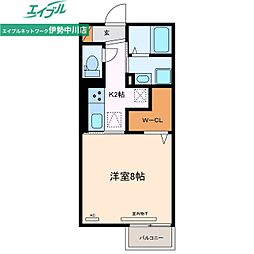 RESIDENCE明神 1Kの間取図画像