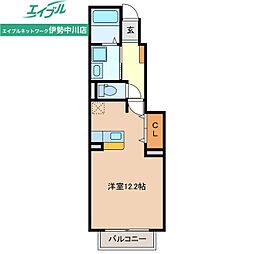 サイスフィールド2 ワンルームの間取図画像