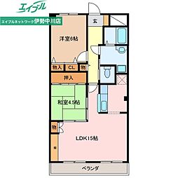 ハートレジデンス塚本 2LDKの間取図画像