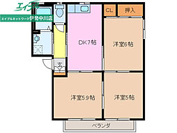 サンハイム中川　Ｃ 1階/-