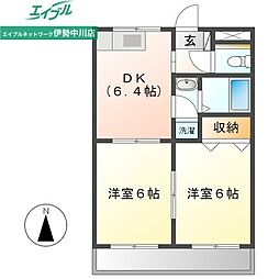 シャトー・ドゥ・ブリヤン 2DKの間取図画像