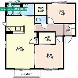 プレソレイユB 2階