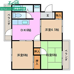 パークテラス 3DKの間取図画像