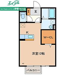 プレミール北口A ワンルームの間取図画像