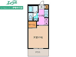 プレザントハイツ久居A 1Kの間取図画像