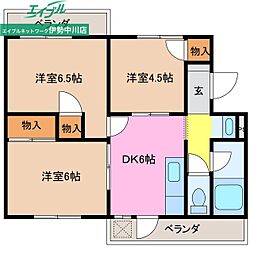 パークテラス 3DKの間取図画像