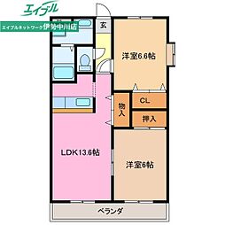 フェイバリットハウス 2LDKの間取図画像