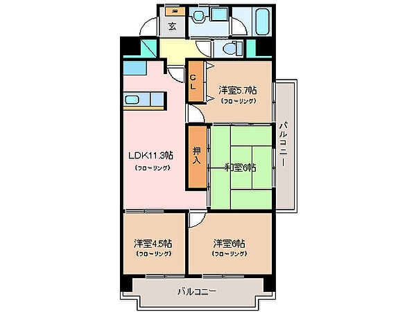 センチュリーハイランド 801｜三重県松阪市末広町２丁目(賃貸マンション4LDK・8階・72.46㎡)の写真 その2