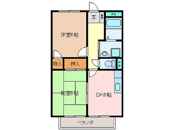 グレイス・ハイム 102｜三重県松阪市射和町(賃貸アパート2DK・1階・44.71㎡)の写真 その2