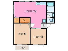 メゾンきんごろーＢ棟 101 ｜ 三重県松阪市下村町（賃貸アパート2LDK・1階・48.60㎡） その2