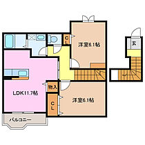 花メゾンＤ 522 ｜ 三重県松阪市中林町（賃貸アパート2LDK・2階・60.51㎡） その2