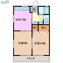 コーポアイリス  ｜ 三重県多気郡明和町大字斎宮（賃貸アパート2K・2階・40.87㎡） その2