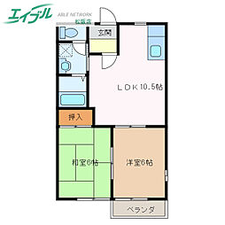 メゾンラ・マール 2LDKの間取図画像