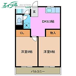 伊藤ビル 2DKの間取図画像
