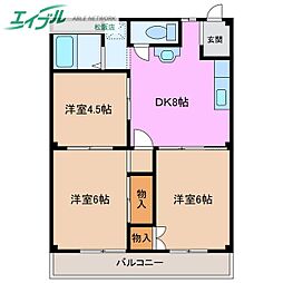 メゾンボヌール 3DKの間取図画像