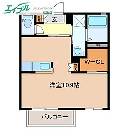 メゾンエトワール ワンルームの間取図画像