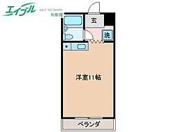 レジデンス学園前 ワンルームの間取図画像