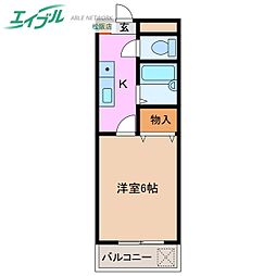 5MAYUMI.BILU 1Kの間取図画像