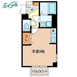 カーサ・サニー ワンルームの間取図画像