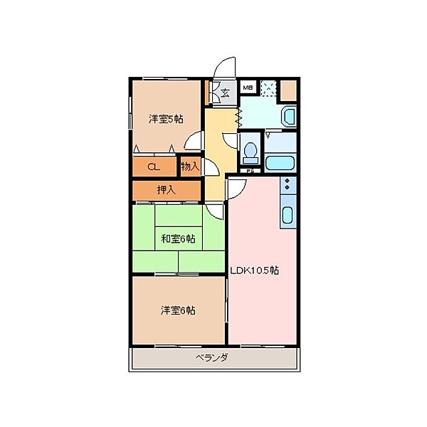 三重県津市柳山津興(賃貸マンション3LDK・1階・65.28㎡)の写真 その2