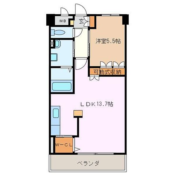三重県津市垂水(賃貸マンション1LDK・6階・43.87㎡)の写真 その2