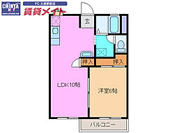 第1メゾン山本 1LDKの間取図画像
