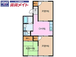 アップルハウス 3DKの間取図画像