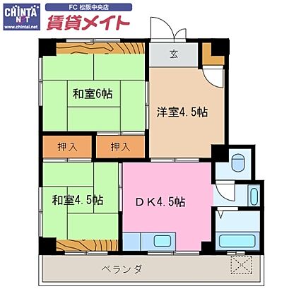 ぶるうぱいん_間取り_0