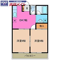 フラワーハイツ 2階/-