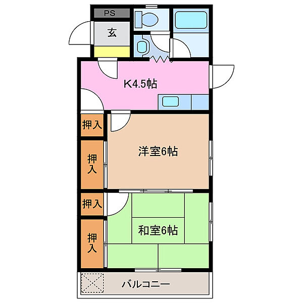 三重県伊勢市船江１丁目(賃貸マンション2DK・2階・40.00㎡)の写真 その2
