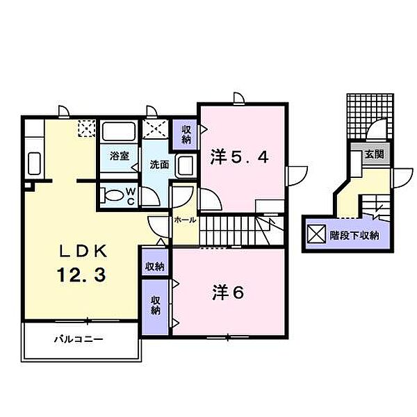 三重県伊勢市竹ケ鼻町(賃貸アパート2LDK・2階・62.10㎡)の写真 その2