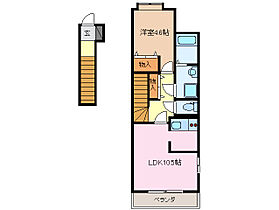 三重県伊勢市常磐１丁目（賃貸アパート1LDK・2階・42.84㎡） その2