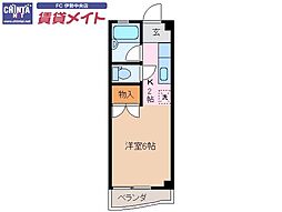 アルファ ワンルームの間取図画像