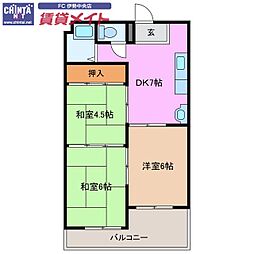 馬瀬ハイツ 3DKの間取図画像