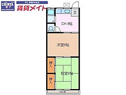 第2晴海ハイツ 2DKの間取図画像