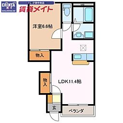 ルミナスガーデン 1LDKの間取図画像