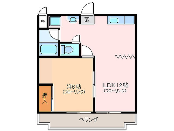 三重県津市江戸橋１丁目(賃貸マンション1LDK・1階・39.69㎡)の写真 その2