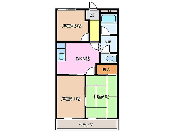 三重県津市柳山津興(賃貸アパート2LDK・2階・44.55㎡)の写真 その2