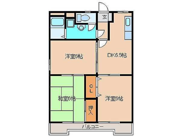 三重県津市白塚町(賃貸マンション3DK・2階・52.54㎡)の写真 その2