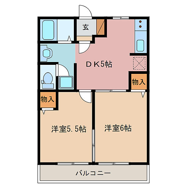 三重県津市栗真中山町(賃貸アパート2DK・2階・37.16㎡)の写真 その2