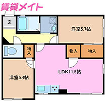 フレグランス島崎  ｜ 三重県津市島崎町（賃貸アパート2LDK・1階・53.76㎡） その2