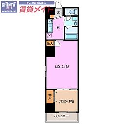 カーサ ステラ 6階1LDKの間取り