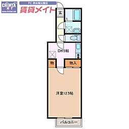 明日香 1DKの間取図画像