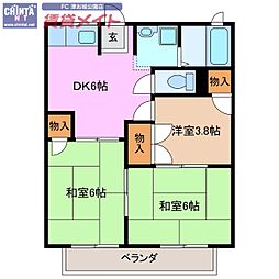 ロイヤルフジミズ 3DKの間取図画像