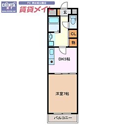 K'sガーデン 1DKの間取図画像