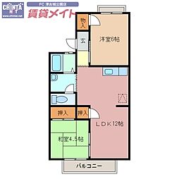 サンシティB 2LDKの間取図画像