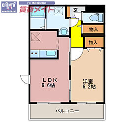 ラペール 1LDKの間取図画像