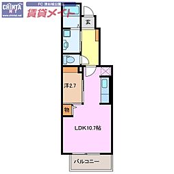 デネブ 1LDKの間取図画像