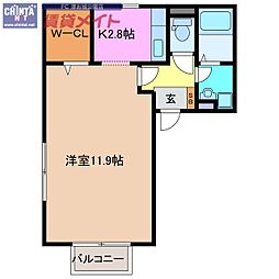 プレジオ 1Kの間取図画像